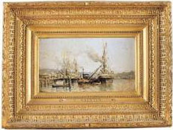 le Port De Rouen Oil Painting by Henri Saintin