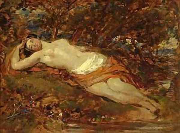 Study for Reclining Nude Oil Painting by William Etty