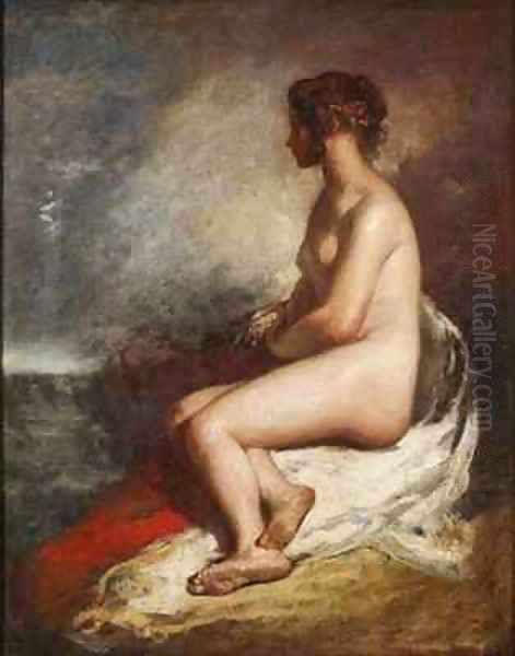 Study of a Seated Nude Oil Painting by William Etty