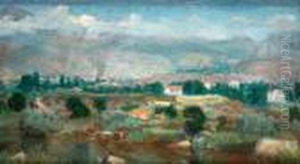 Paisaje Oil Painting by Manuel Salces y Gutierrez