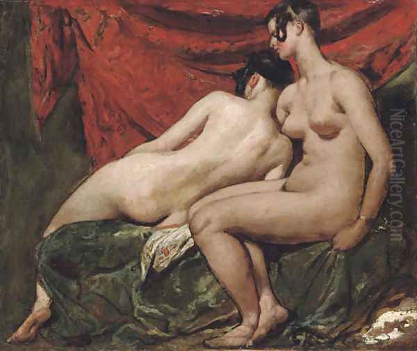 Two Female Nudes 2 Oil Painting by William Etty