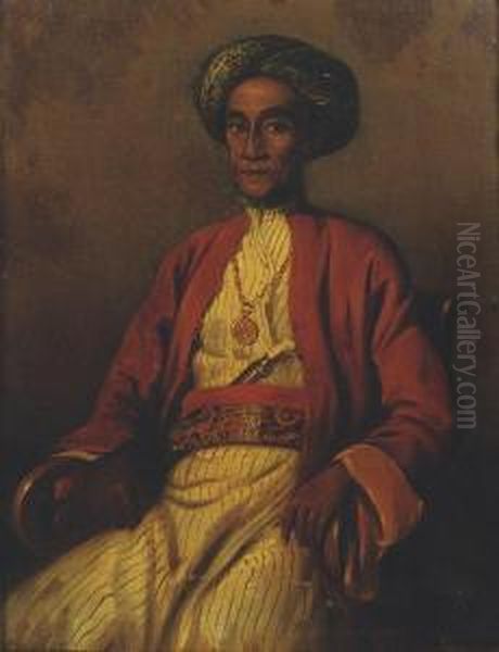 A Portrait Of Pangeran Sjarif Alkadri Oil Painting by Raden Sjarief B. Saleh