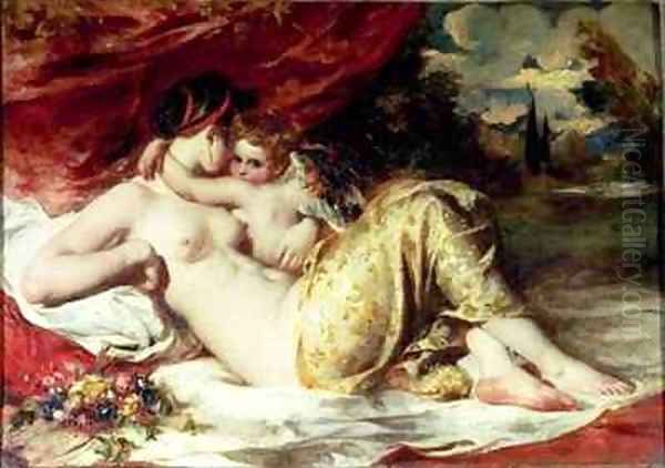 Venus and Cupid 2 Oil Painting by William Etty