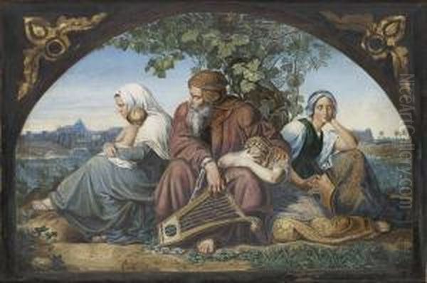 Sorjande Judar I Babylon Oil Painting by Hubert Salentin