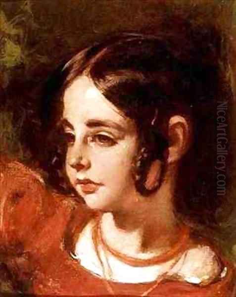 Head of a Girl Oil Painting by William Etty