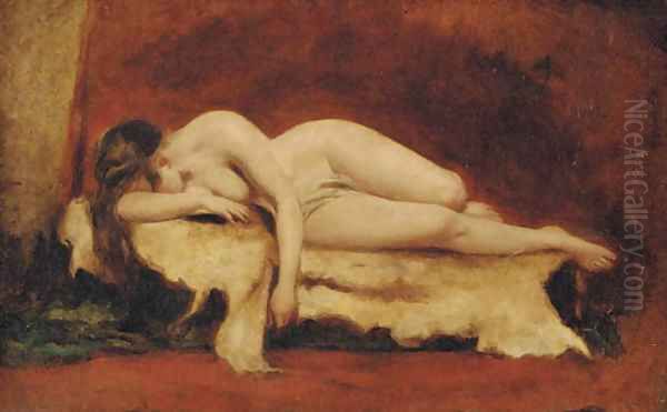 Study of a reclining female nude Oil Painting by William Etty