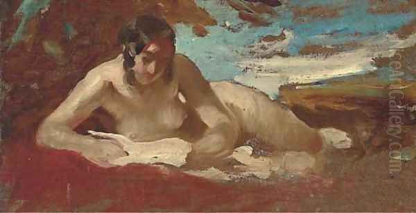 Study of a reclining nude Oil Painting by William Etty