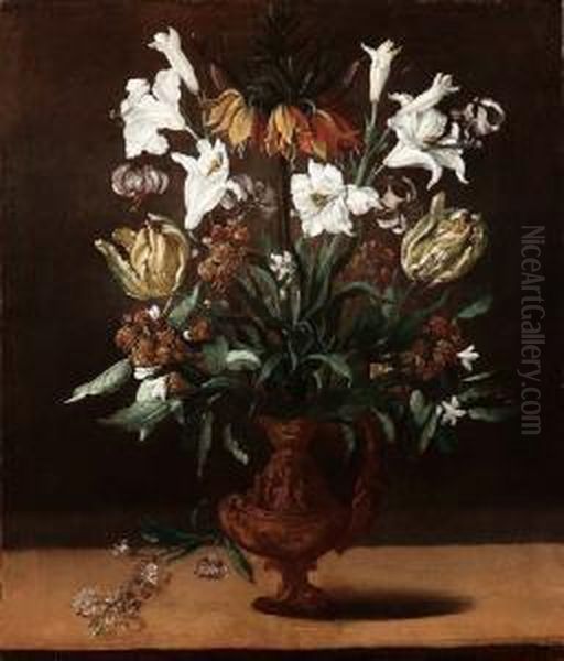 Natura Morta Con Vaso Di Fiori Oil Painting by Tommaso Salini (Mao)