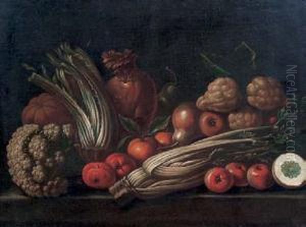 Natura Morta Con Ortaggi E Frutta Oil Painting by Tommaso Salini (Mao)