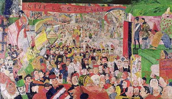 Christ's Triumphant Entry into Brussels, 1888 Oil Painting by James Ensor