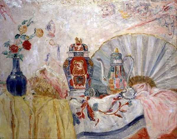 Still Life with Chinese Pottery, 1929 Oil Painting by James Ensor