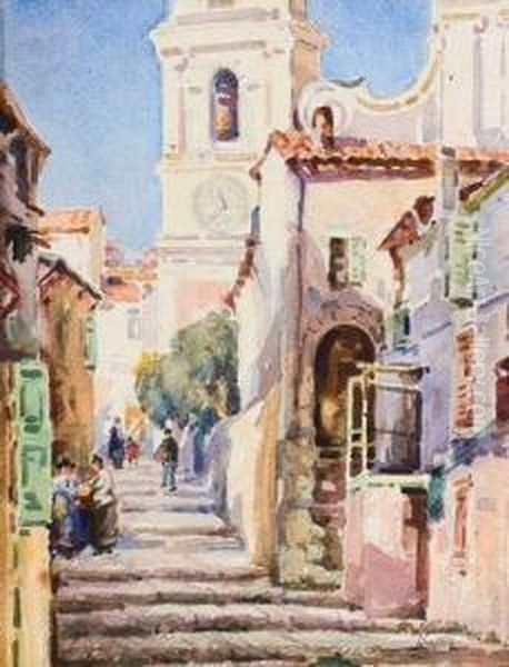 Ruelle A Saint Tropez. Oil Painting by Fernand Salkin