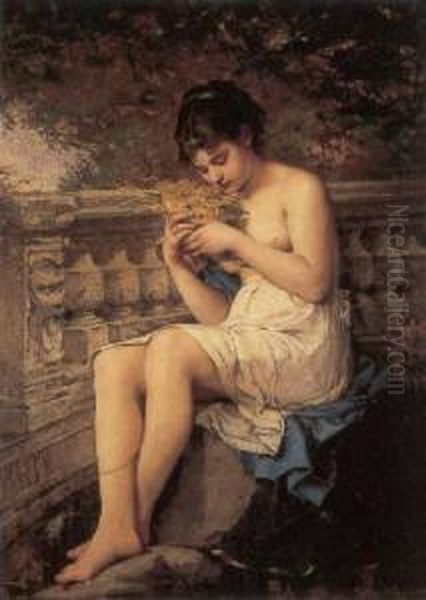 Young Classical Beauty Oil Painting by Jules Salles-Wagner