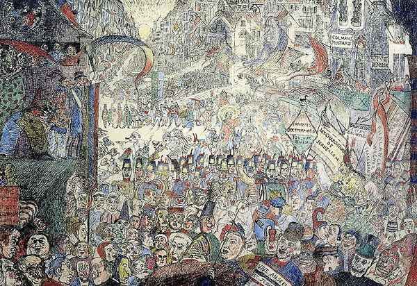 The Entry of Christ into Jerusalem, 1898 Oil Painting by James Ensor