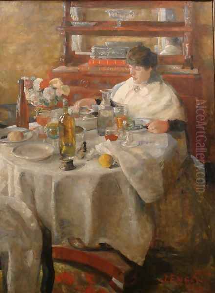 The Oyster Eater Oil Painting by James Ensor