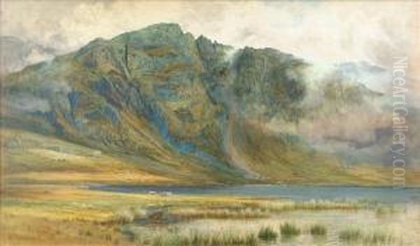 Cattlegrazing In An Extensive Loch Landscape by John Cuthbert Salmon