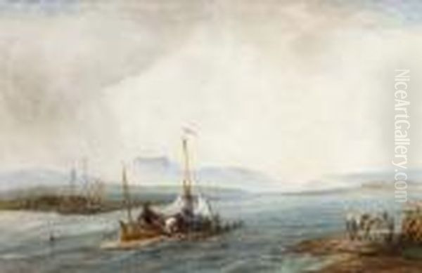 An Estuary Scene,possibly Scottish Oil Painting by John Cuthbert Salmon