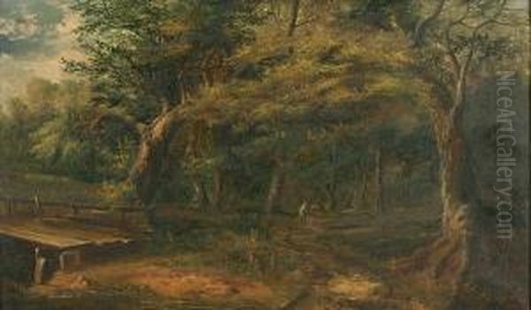 The Path Through The Wood, Near Windsor Oil Painting by John Cuthbert Salmon