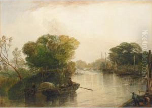 Kew Bridge Oil Painting by John Cuthbert Salmon