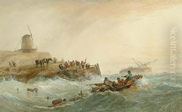 Salvaging The Derelict Oil Painting by John Cuthbert Salmon