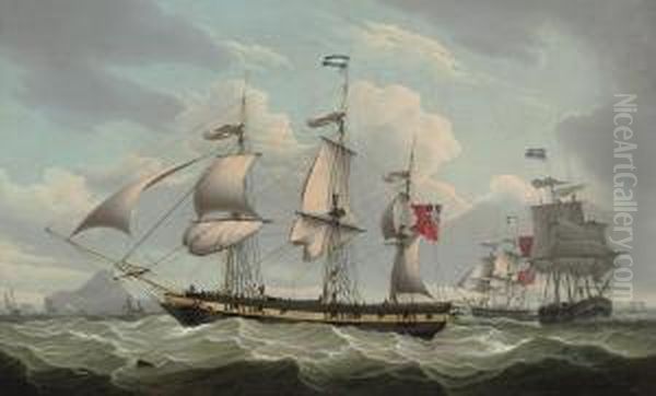 Ships Of The Gladstone & Company Fleet, Possibly Off Hongkong Oil Painting by Robert Salmon