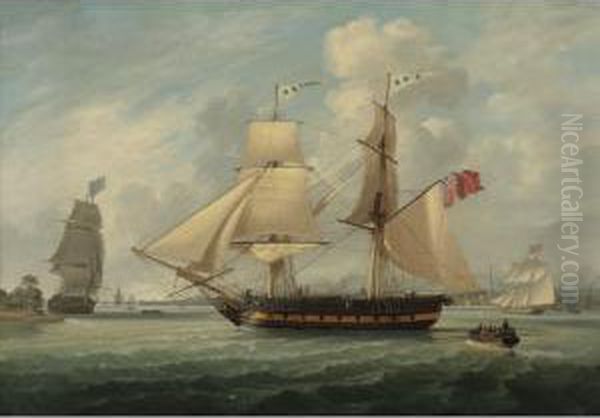 A Brig Entering Liverpool Oil Painting by Robert Salmon