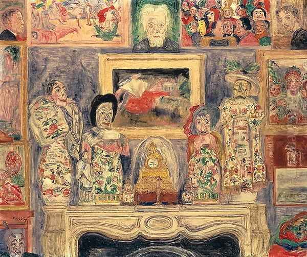 Interior with Three Portraits, 1938 Oil Painting by James Ensor