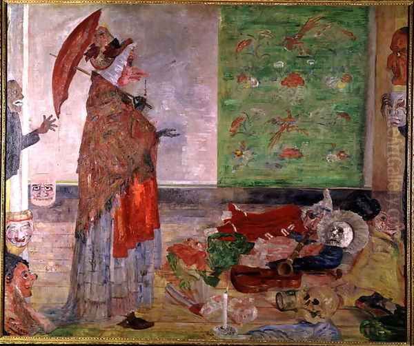 The Surprise of the Mask, 1889 Oil Painting by James Ensor