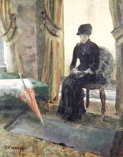 The Sombre Woman, 1881 Oil Painting by James Ensor