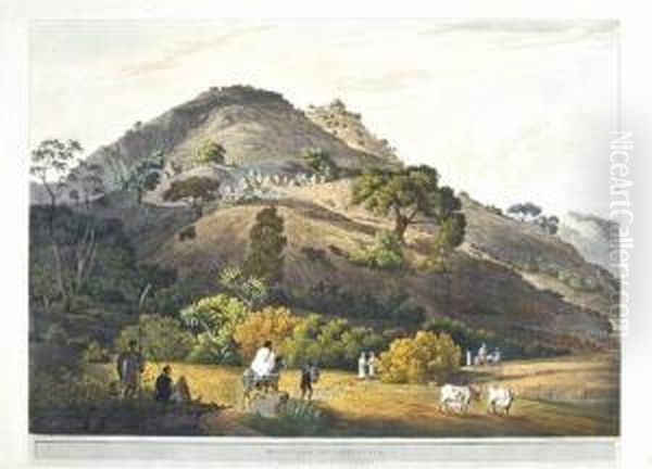 The Town Of Dixan In Abyssinia; Mucculla In Abyssinia Oil Painting by Henry Salt