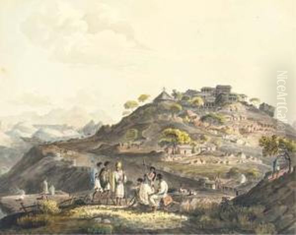 Town Of Dixan In Abyssinia Oil Painting by Henry Salt