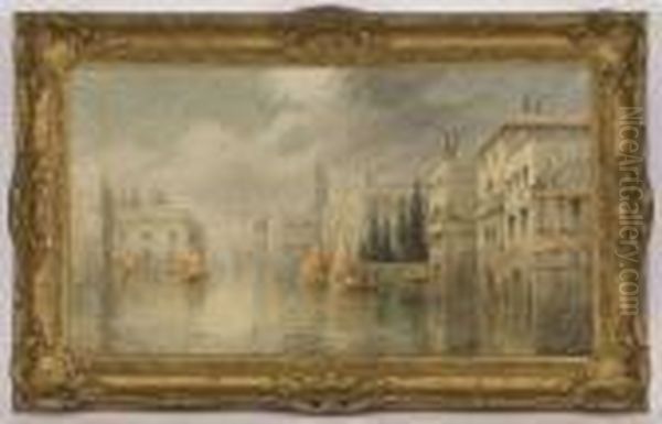 Depicting A Venetian Scene Oil Painting by James Salt