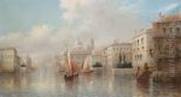 A Pair Of Venetian Capriccio Scenes Oil Painting by James Salt