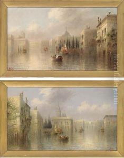 A Pair Of Venetian Cappriccios Oil Painting by James Salt