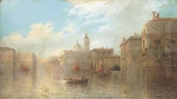 A Venetian Backwater Oil Painting by James Salt