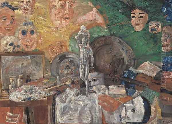 Still Life in the Studio Oil Painting by James Ensor