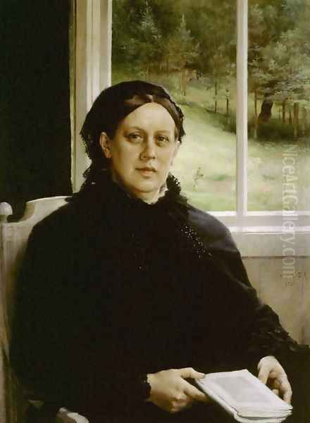 Mother of the Artist Oil Painting by Albert Edelfelt