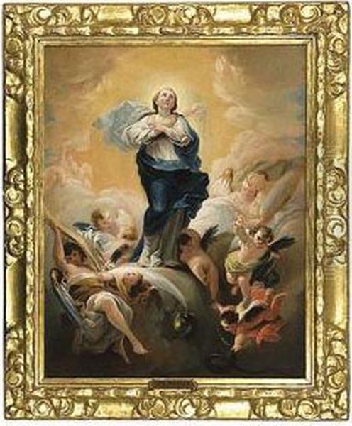 Inmaculada Oil Painting by Mariano Salvador Maella