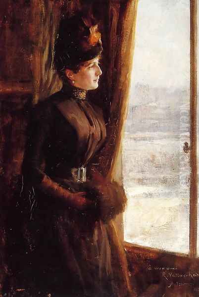 Portrait of Madame Vallery-Radot Oil Painting by Albert Edelfelt