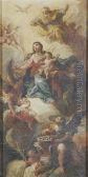 Coronacion De La Virgen Oil Painting by Mariano Salvador Maella