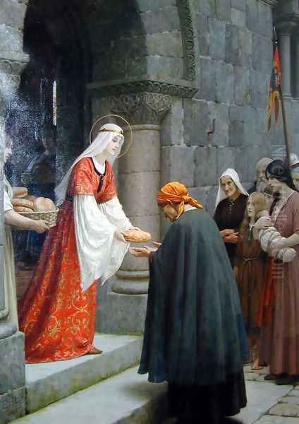 Leighton Edward Blair Charity Of St. Elizabeth Of Hungary Oil Painting by Blair-leighton Edmund