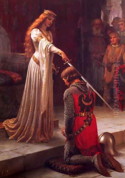 Blair Leighton The Accolade Oil Painting by Blair-leighton Edmund