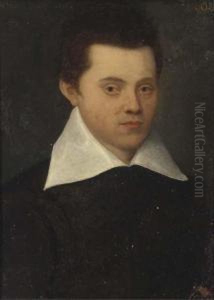 Portrait Of A Gentleman, Bust-length Oil Painting by Rancesco De' Rossi (see Salviati, Cecchino Del)