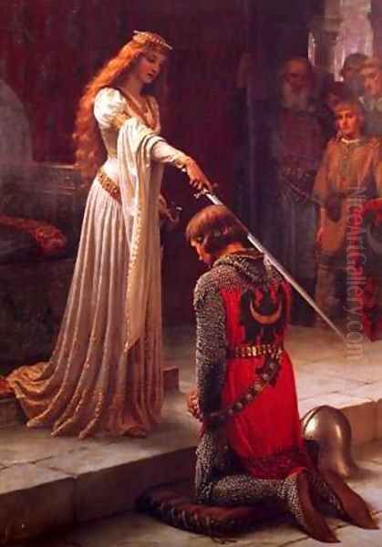 Knighted Oil Painting by Blair-leighton Edmund