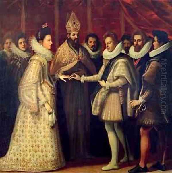 The Marriage of Catherine de Medici and Henri II Oil Painting by (Jacopo Chimenti) Empoli