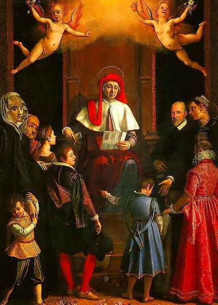 St Ivo Protector of Widows and Orphans Oil Painting by (Jacopo Chimenti) Empoli