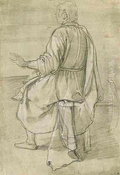 A seated young man seen from behind Oil Painting by (Jacopo Chimenti) Empoli