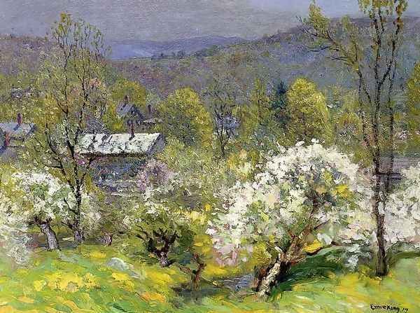 Apple Blossoms Oil Painting by John Joseph Enneking