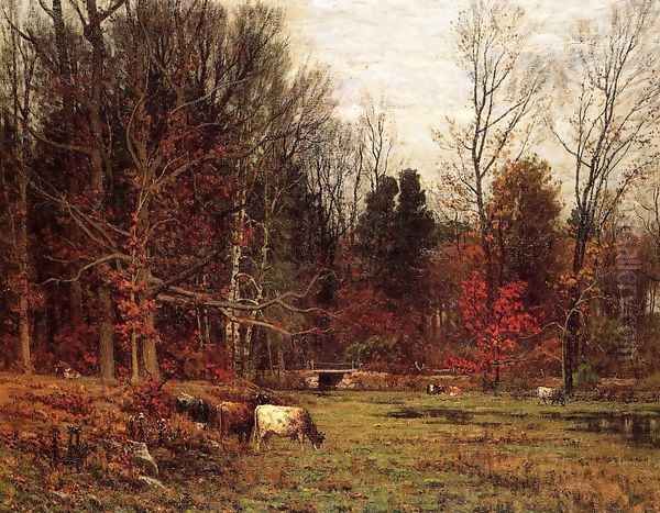 Cattle Grazing Oil Painting by John Joseph Enneking