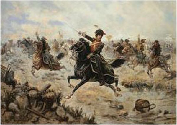 To Victory! Oil Painting by Nikolai Semenovich Samokish